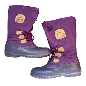 Sorel Vintage Snowlion Purple Waterproof Winter Boots Size 8 Kaufman Canada